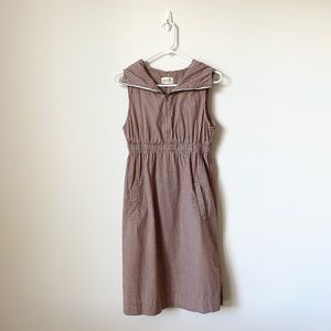 Nili Lotan Plaid Check Hooded Zip Front Dress